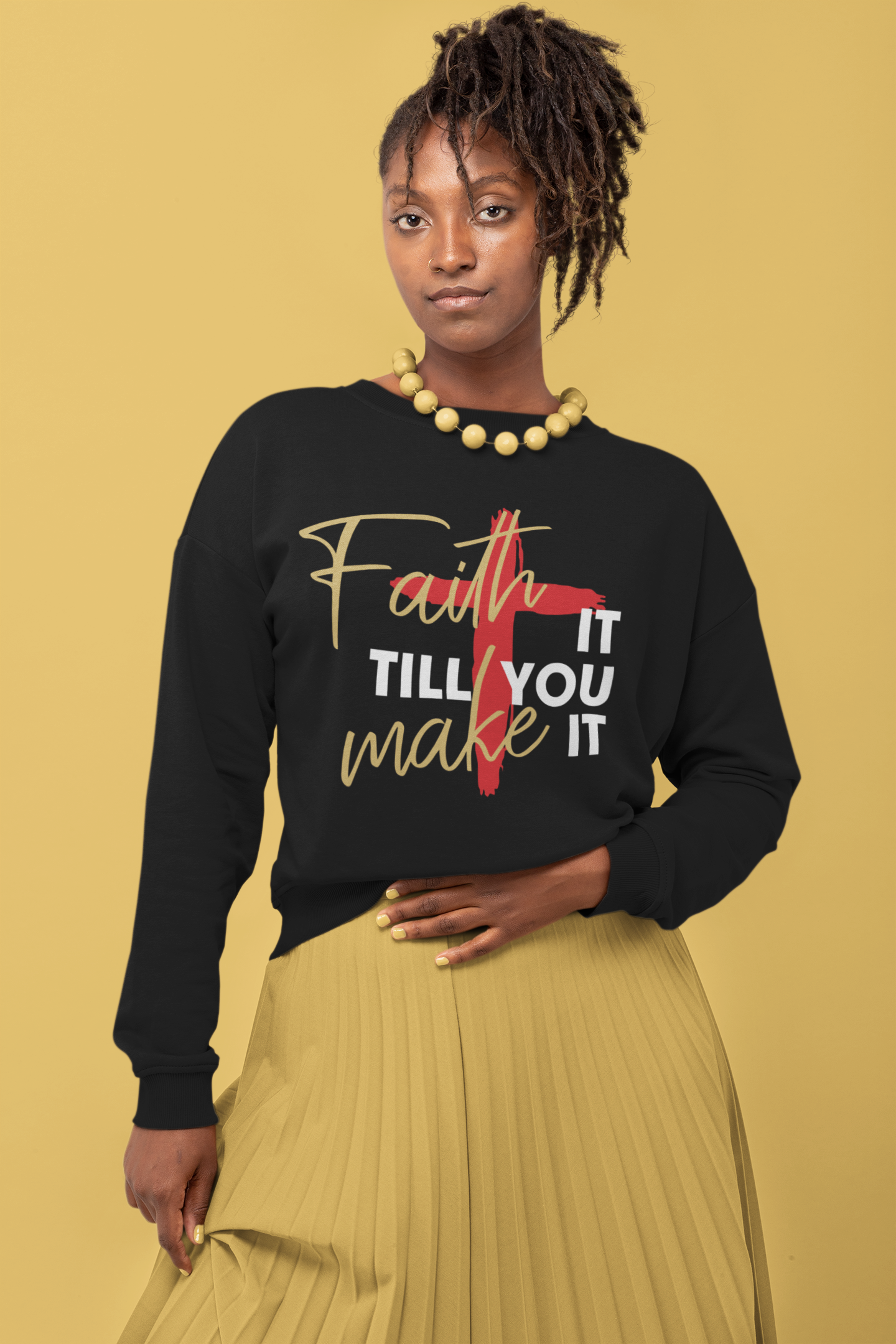 Faith It Till You Make It Sweatshirt | Christian Crewneck | Inspirational Unisex Pullover