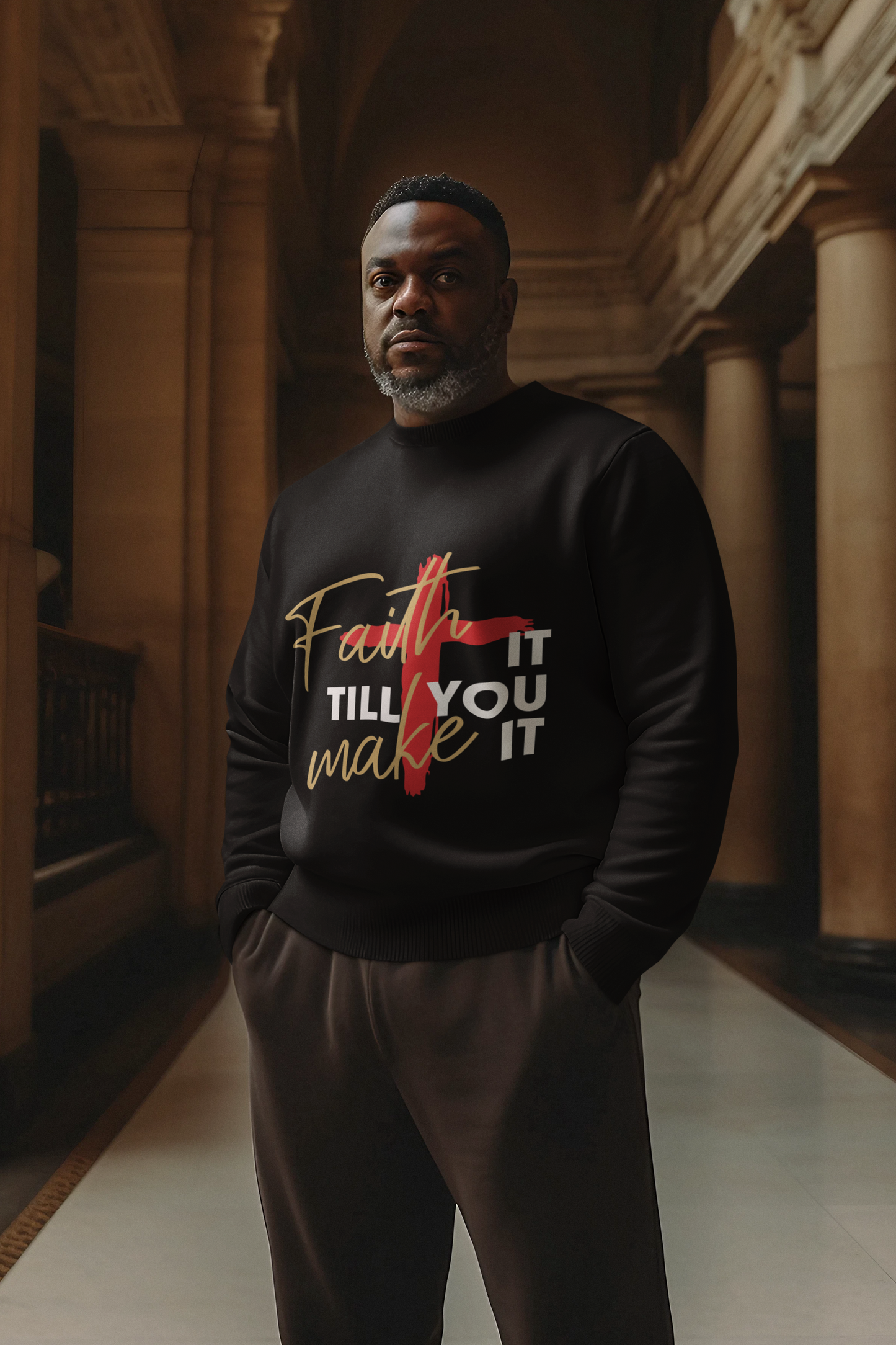 Faith It Till You Make It Sweatshirt | Christian Crewneck | Inspirational Unisex Pullover